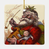 サンタクロースビクトリアンパイプ玩具 セラミックオーナメント (裏面)