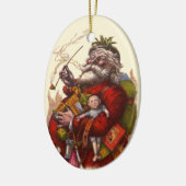 サンタクロースビクトリアンパイプ玩具 セラミックオーナメント (左)