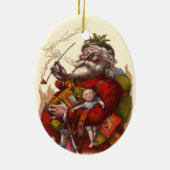サンタクロースビクトリアンパイプ玩具 セラミックオーナメント (裏面)