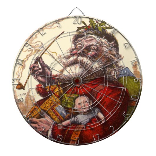 サンタクロースビクトリアンパイプ玩具 ダーツボード (正面)