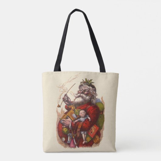 サンタクロースビクトリアンパイプ玩具 トートバッグ (裏面)