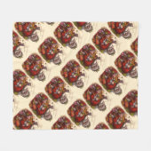 サンタクロースビクトリアンパイプ玩具 フリースブランケット (正面(横))