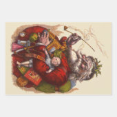 サンタクロースビクトリアンパイプ玩具 ラッピングペーパーシート (正面2)