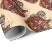 サンタクロースビクトリアンパイプ玩具 ラッピングペーパー (ロールコーナー)