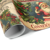 サンタクロースビクトリアン広告コラージュ ラッピングペーパー (ロールコーナー)