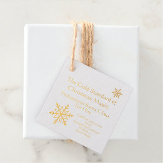 サンタクロースビジネスカードプリント金ゴールド フェイバータグ