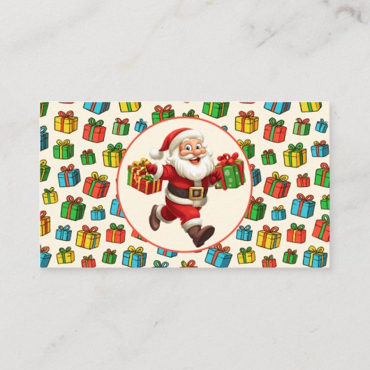サンタクロースビジネスカードホリデイ魔法 名刺 (裏面)