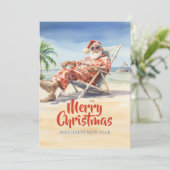 サンタクロースビーチウォーターカラー シーズンカード (スタンド正面)