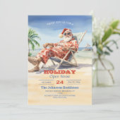 サンタクロースビーチウォーターカラー 招待状 (スタンド正面)