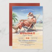 サンタクロースビーチウォーターカラー 招待状 (正面/裏面)