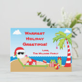 サンタクロースビーチクリスマスカード シーズンカード (スタンド正面)