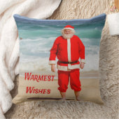 サンタクロースビーチ温かいウィッシュズおもしろいユーモア クッション (ブランケット)