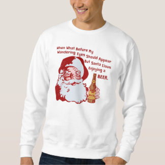 サンタクロースビールおもしろいなクリスマスの詩のレトロV2 スウェットシャツ
