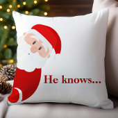 サンタクロースピーキングホリデイデザイン クッション