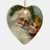 サンタクロースファーザークリスマスハートオーナメント セラミックオーナメント (右)