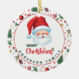 サンタクロースフェスティバルパターンメリークリスマス セラミックオーナメント