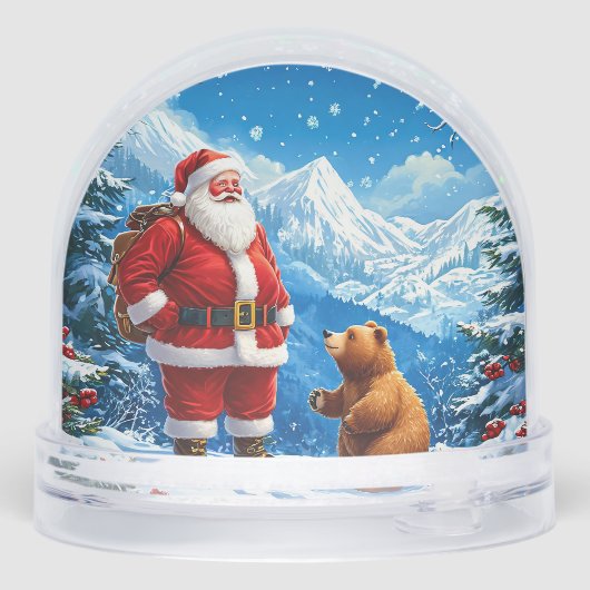 サンタクロースフレンドリーが雪山でクマに出会う (裏面)