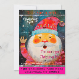 サンタクロースフレンドリーハッピークリスマスパーティー 招待状