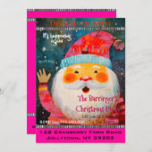 サンタクロースフレンドリーハッピークリスマスパーティー 招待状 (正面/裏面)