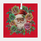 サンタクロースフローラクリスマスプレゼント ガラスオーナメント (裏面)