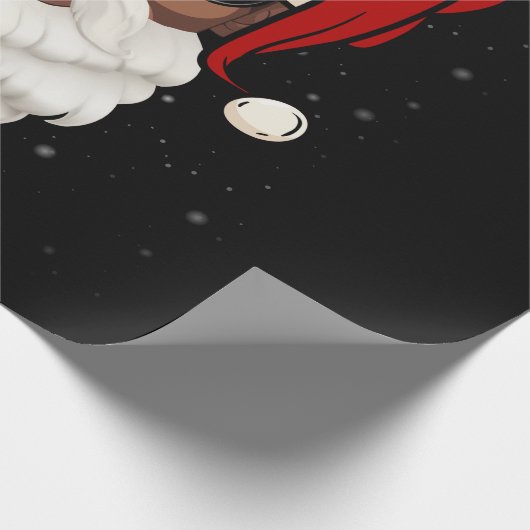 サンタクロースブラッククリスマスサンタアフロアフリカ系アメリカ人 ラッピングペーパー (角)