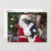 サンタクロースブラックラブラドールクリスマスキュートパピー シーズンポストカード (正面/裏面)
