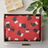 サンタクロースブーツクリスマスホリデーパターンレッド 薄葉紙 (ギフト)