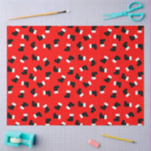 サンタクロースブーツクリスマスホリデーパターンレッド 薄葉紙 (クラフト)