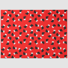 サンタクロースブーツクリスマスホリデーパターンレッド 薄葉紙