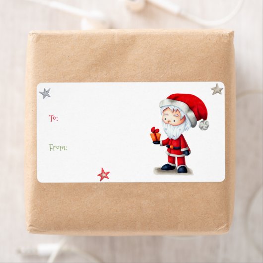 サンタクロースプレゼントのクリスマスプレゼントのステッカー ラベル (インサイチュ)