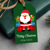 サンタクロースプレゼントグリーンクリスマスホリデー ギフトタグ