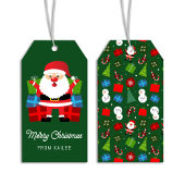 サンタクロースプレゼントグリーンクリスマスホリデー ギフトタグ