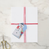 サンタクロースヘルパー建物A間抜け雪だるま ギフトタグ (より糸付き)