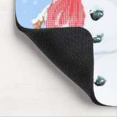 サンタクロースヘルパー建物A間抜け雪だるま マウスパッド (コーナー)