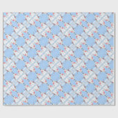 サンタクロースヘルパー建物A間抜け雪だるま ラッピングペーパー (フラット)