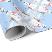 サンタクロースヘルパー建物A間抜け雪だるま ラッピングペーパー (ロールコーナー)