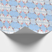 サンタクロースヘルパー建物A間抜け雪だるま ラッピングペーパー (角)