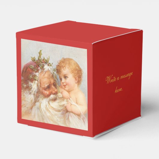 サンタクロースベビークリスマスパーティーベビーシャワーキューブ フェイバーボックス (裏面サイド)