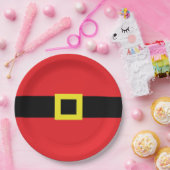 サンタクロースベリーベルトバックルレッドクリスマおもしろいス ペーパープレート (パーティー)