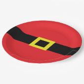 サンタクロースベリーベルトバックルレッドクリスマおもしろいス ペーパープレート (アングル)