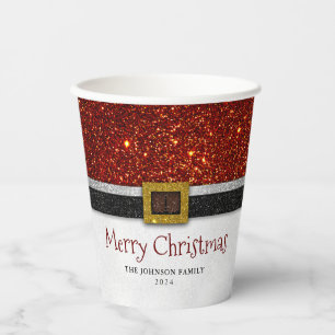 サンタクロースベルトとバックル – メリークリスマス 紙コップ