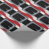 サンタクロースベルトクリスマスホリデーデザインクリスマス ラッピングペーパー (角)