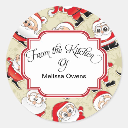サンタクロースベーキングシールの台所から ラウンドシール (正面)