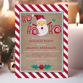 サンタクロースペパーミントキャンディクリスマスパーティー 招待状