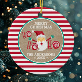 サンタクロースペパーミントクパーソナライズされたリスマス セラミックオーナメント