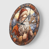 サンタクロースホリデークリスマス ラージ壁時計 (傾斜)