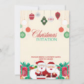 サンタクロースホリデーパーティー招待状カスタマイズ 招待状 (裏面)