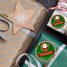 サンタクロースホリデーラウンドギフトシール