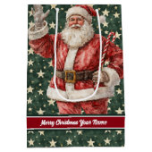 サンタクロースホリデー抱き枕モノグラムのヴィンテージ ミディアムペーパーバッグ (裏面)