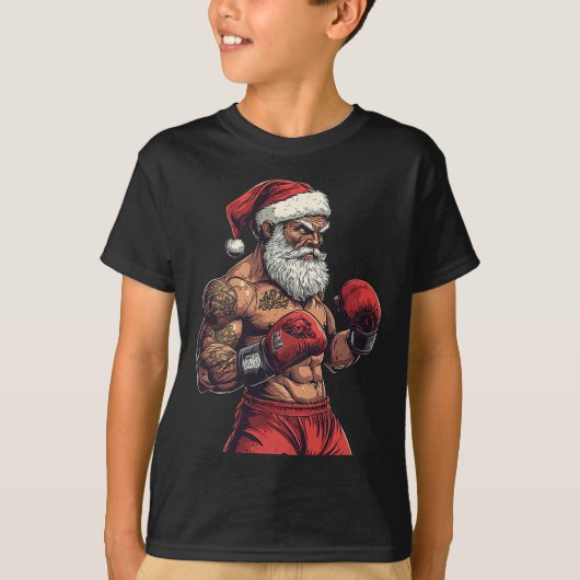 サンタクロースボクシングとmma – クリスマスボクシング tシャツ (正面)